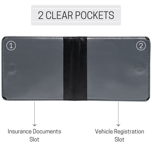CANOPUS Car Registration and Insurance Holder, Magnetic Closure, Embossed Card Document Holder, Vehicle Glove Box Organizer